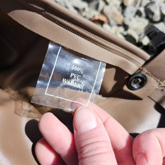 Vintage Seaway Men's Size 10 Hip Waders Brown Fly Fishing Duck Gear Taiwan PVC - Picture 3 of 11